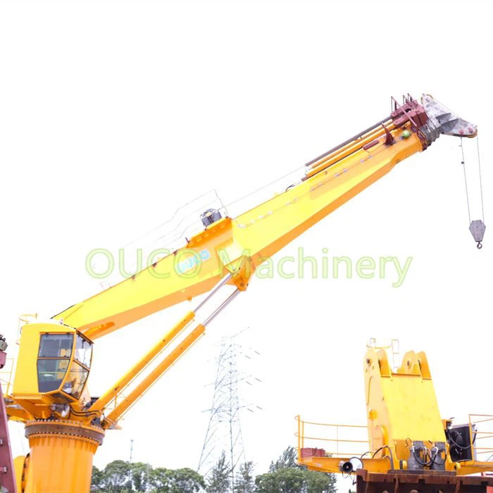 Grúa telescópica costa afuera de la cubierta de la nave del auge de los 8t26m para el buque de servicio del aceite